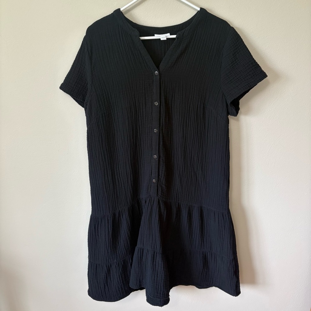 J. Jill Cotton Gauze Drop Waist Dress Large